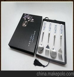 厂家直销 高档厨房用品 陶瓷精品勺叉套装 韩国最火礼品 会议赠品 餐具套装